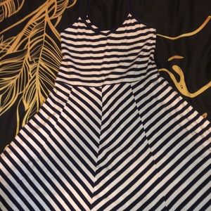 Navy and white stripes skater dress